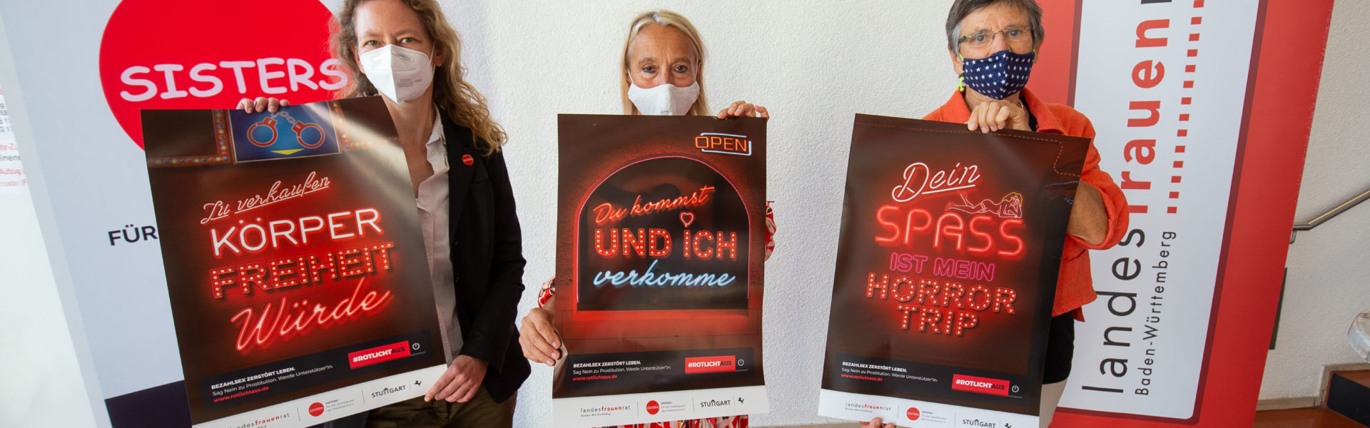 Vorstellung der Kampagne durch v.L.: Karen Ehlers , Ursula Matschke und Prof.Dr. Monika Barz.